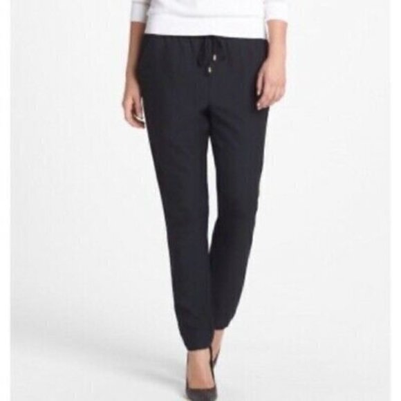 VINCE CAMUTO TAPER DRAWSTRING ANKLE PANTS BLACK WOMENS SIZE S‎ - Picture 1 of 11